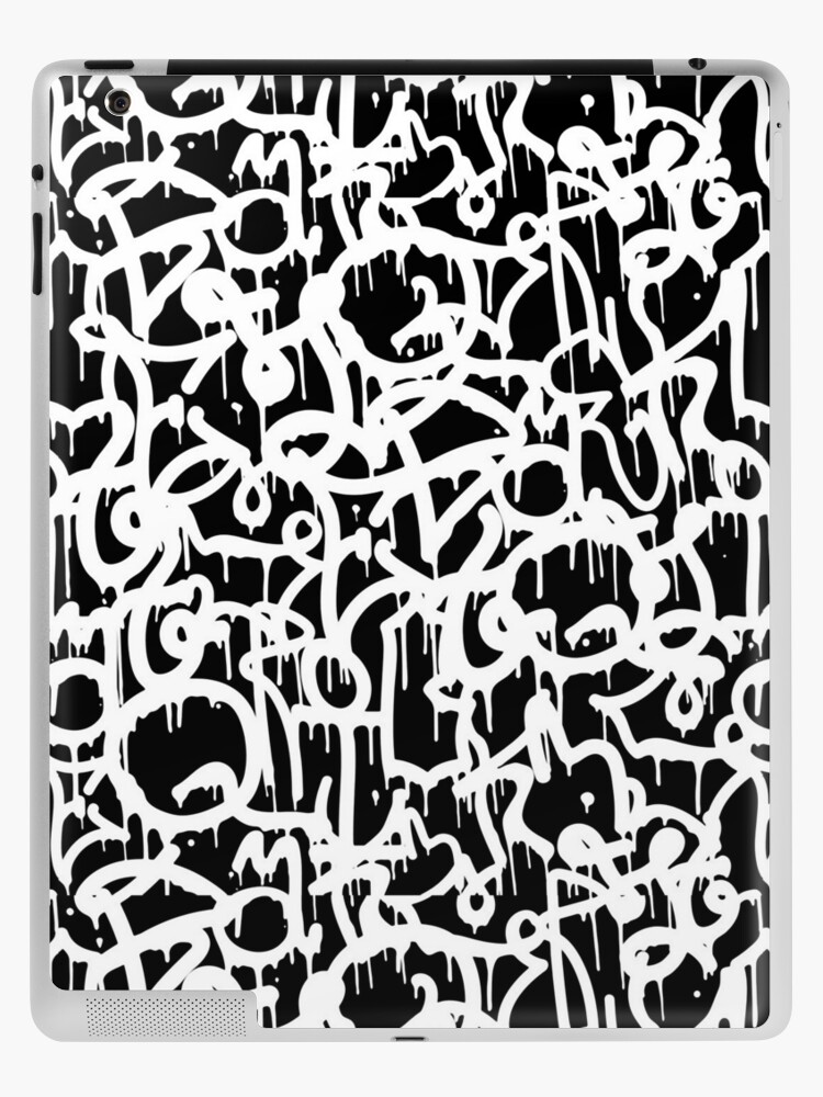 Graffiti Writing Dripping Paint Pattern Design White On Black Ipad Case Skin By Geekuniverse Redbubble