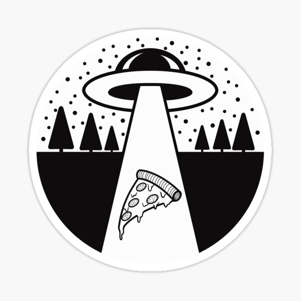 Ufo loves pizza Sticker