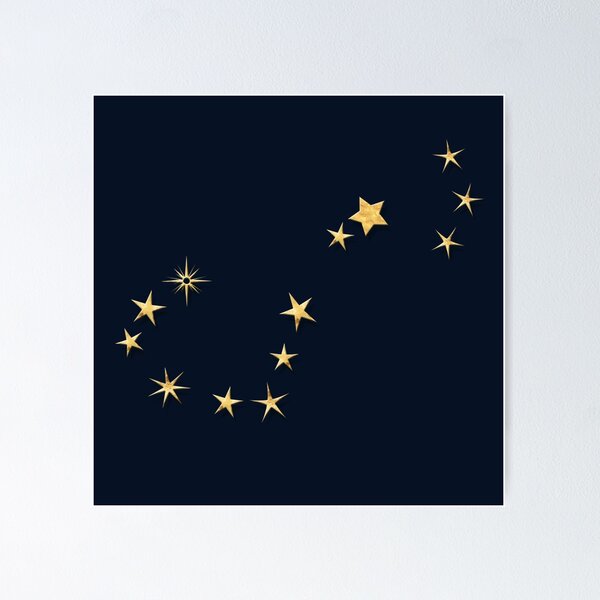 Scorpio Golden Stars Constellation Poster