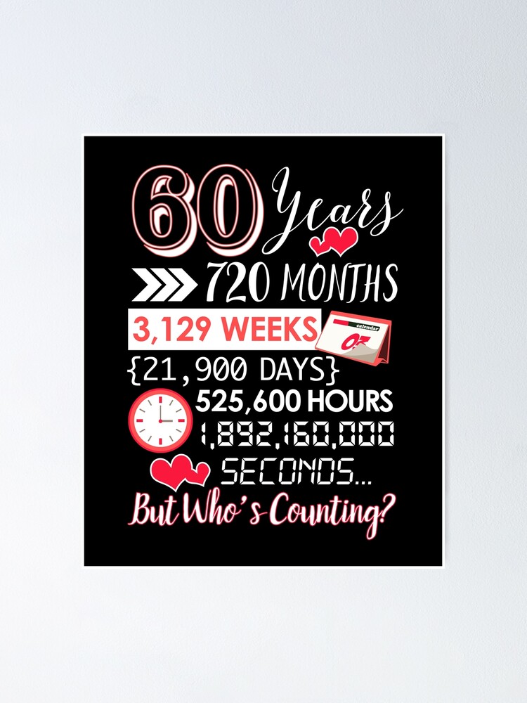 60th Anniversary Gift 60th Wedding Anniversary Sign 60 