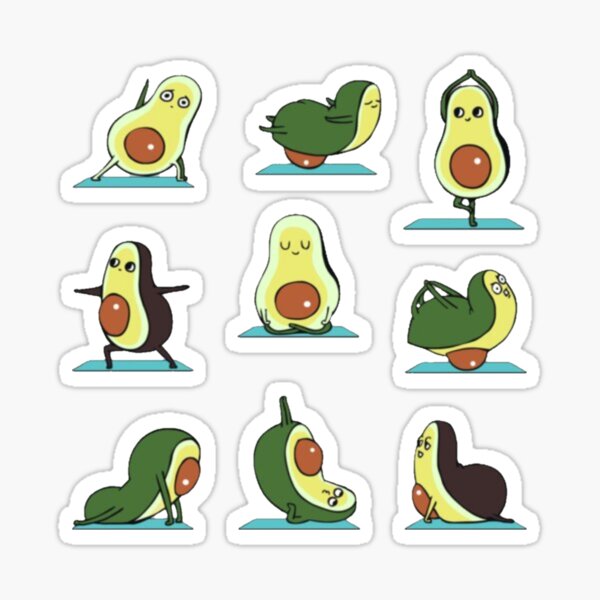 Avocado Yoga Sticker