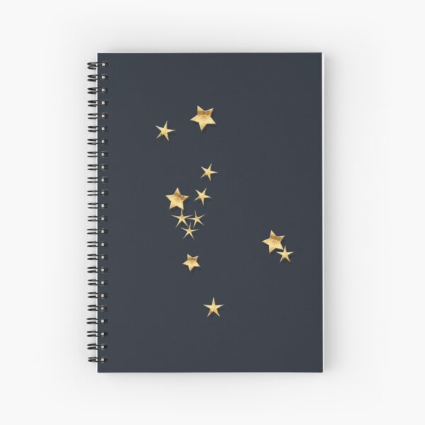 Taurus Golden Stars Constellation Spiral Notebook