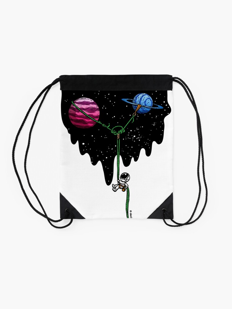 Alternate view of Repelling from the Galaxy | Rock Climbing Drawstring Bag