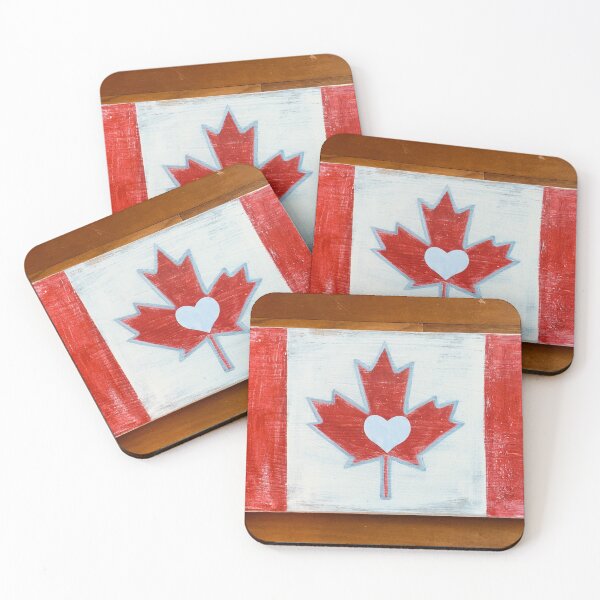 Item preview, Canadian Flag with Heart on Wood designed and sold by RachelAlbang.