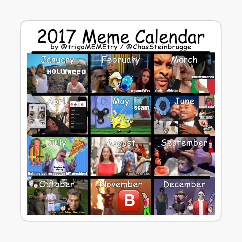 2017 Meme Calendar Magnet For Sale By Trigomemetry | Redbubble