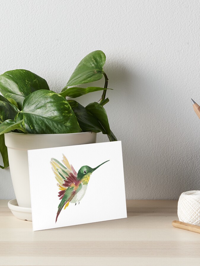 Watercolor Hummingbird Art Board Print for Sale by jessmyers119