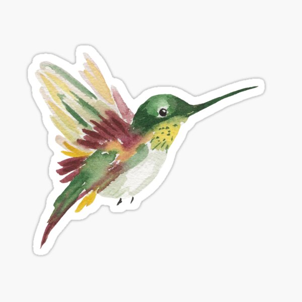 Tie Dye Bright Hummingbird Humming Bird Sticker