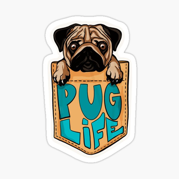 Pug Life Pocket Sticker