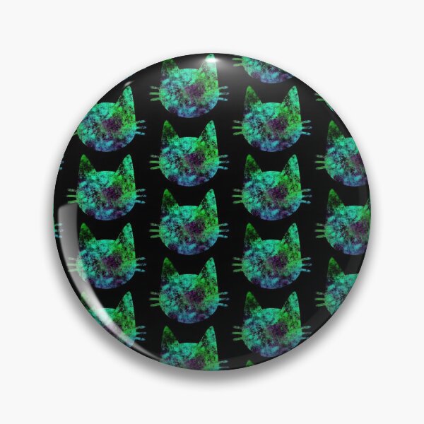 Item preview, Repeating Galaxy Cat Head Blue & Green designed and sold by Mooasorus.