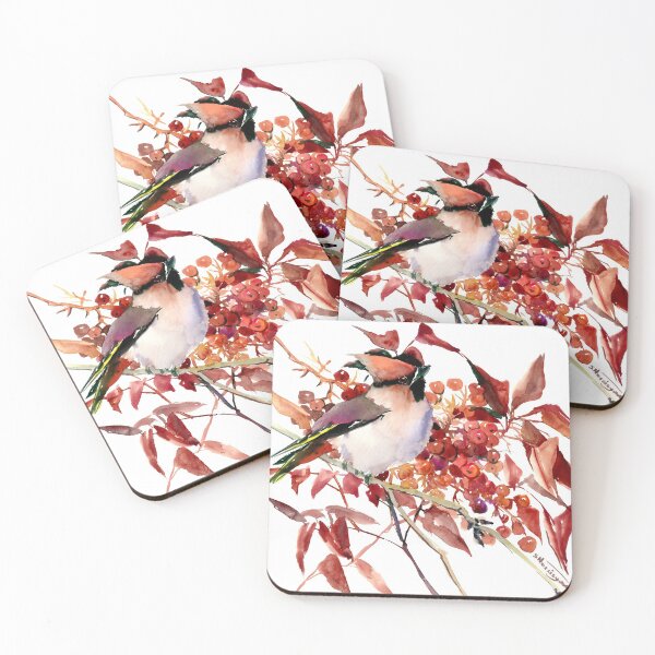 Item preview, Waxwing Bird and Berries designed and sold by surenart.