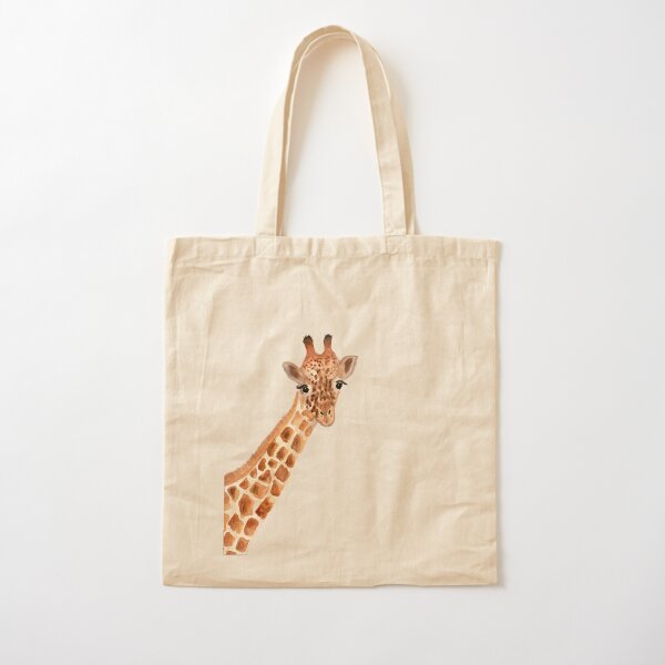 Jirafa acuarela Bolsa de algodón