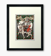 Nordic Santa - Red Framed Print