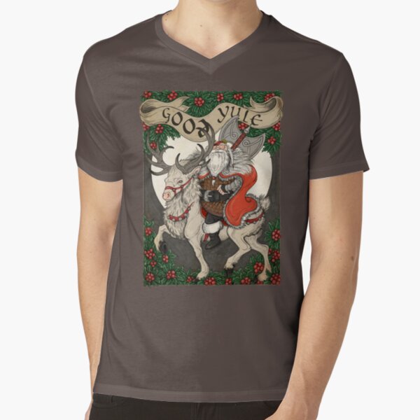 Nordic Santa - Red V-Neck T-Shirt