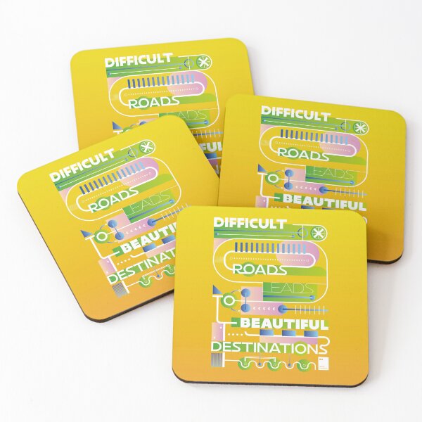 Item preview, Difficult roads leads to beautiful destinations  designed and sold by quotesonposters.