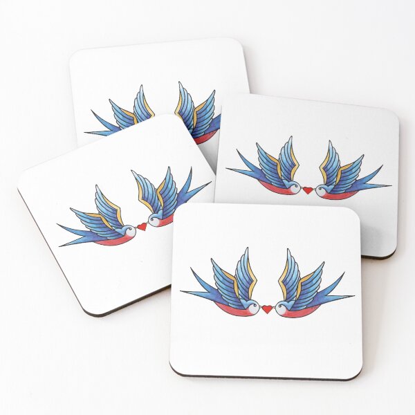 Item preview, Pair of swallows tattoo designed and sold by emeteneme.