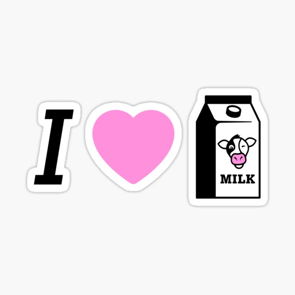 Item preview, I love milk design designed and sold by The Japanese Sticker Shop.