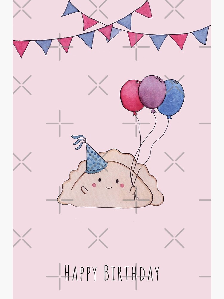 Cute birthday dumpling pierogi celebration balloons