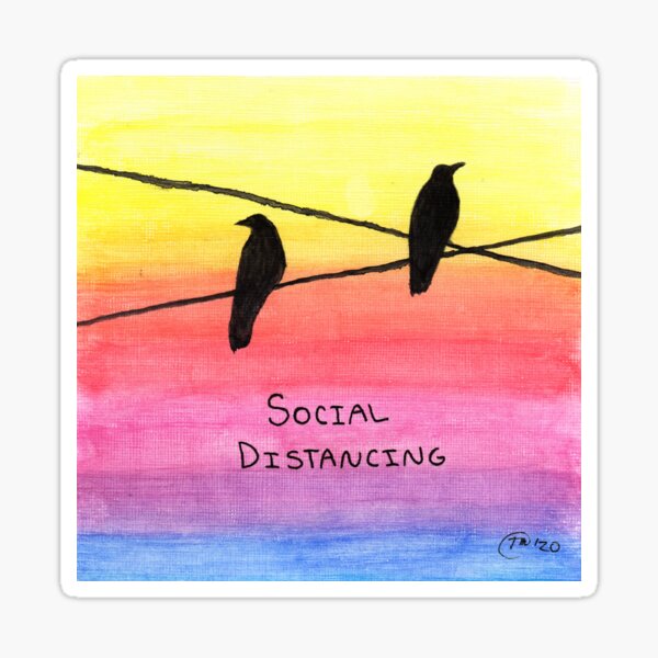 Crows do social distancing too Sticker