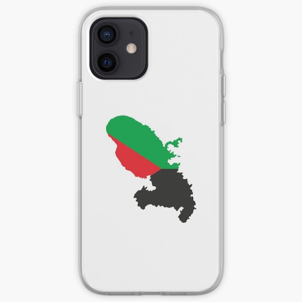 Martinique en rouge vert et noir Coque souple iPhone
