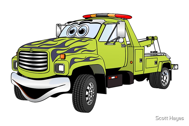 "Green Tow Truck Cartoon" Posters by Graphxpro | Redbubble