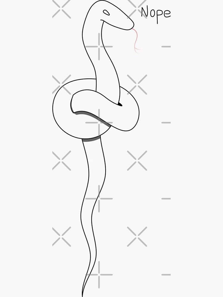 "Nope rope snek - white version" Sticker by Hero-s | Redbubble