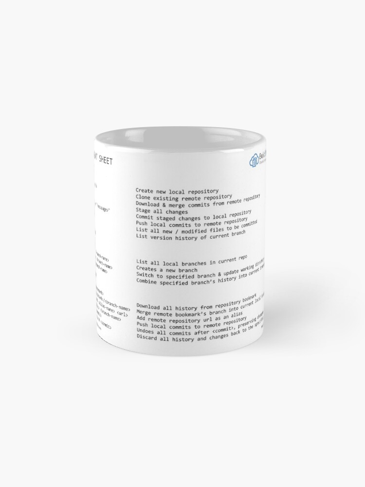 Alternate view of Git Cheat Sheet from Build5Nines.com Mug