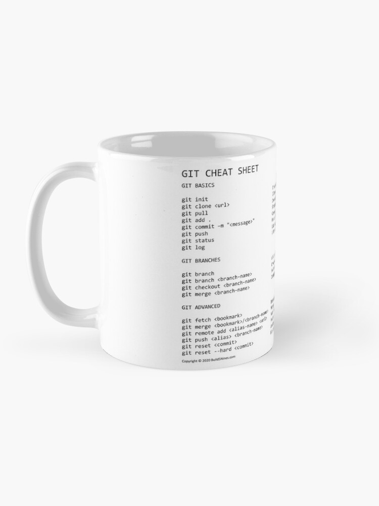 Alternate view of Git Cheat Sheet from Build5Nines.com Mug