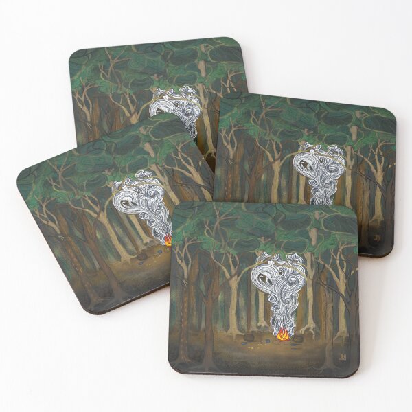 Item preview, Forest campfire on a mountain path in the style of J.R.R.Tolkien designed and sold by Designwebjae.