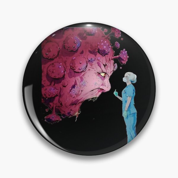 Nurse Vs Corona Art - Covide-19 Pin