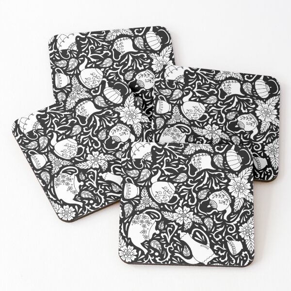 Item preview, Tea Time Black and White || Tea Pot || Tea Cup || Tea Party designed and sold by Hilary Leslie.