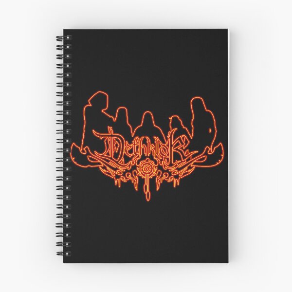 Item preview, Burning Flames Neon Sign Dethklok Logo with Band Member Silhouette on Black designed and sold by gkillerb.