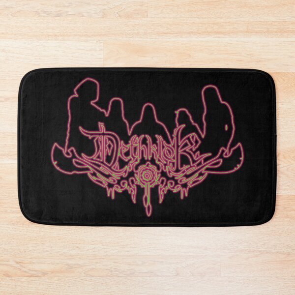 Item preview, Toxic Glow Neon Sign Dethklok Logo with Band Member Silhouette on Black designed and sold by gkillerb.