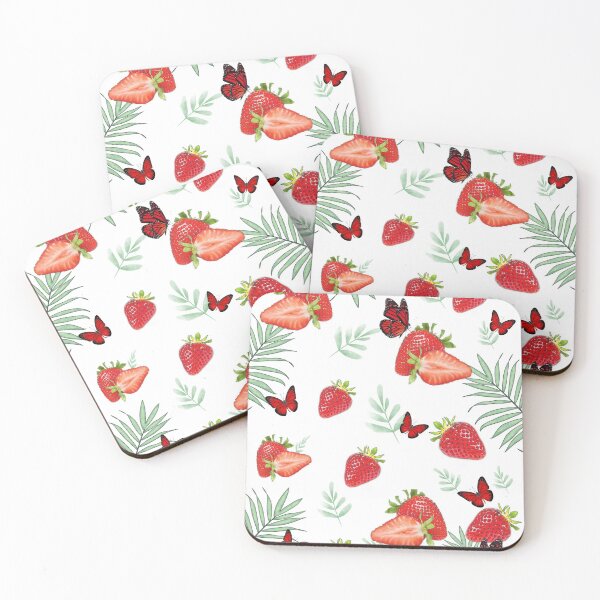 Item preview, Cute Red Butterflies and Strawberries Design designed and sold by angielovely.