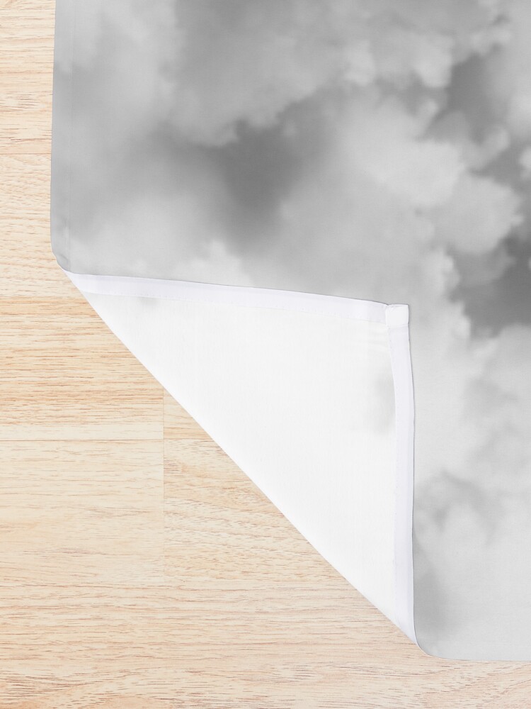 Alternate view of Ombre White and Black Minimal Shower Curtain