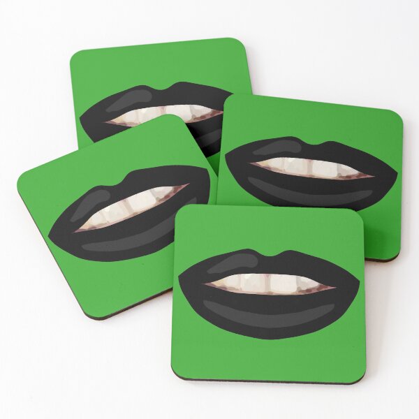 Item preview, Mouth Teeth Smile Black Lips Green Bg designed and sold by joanstratton.