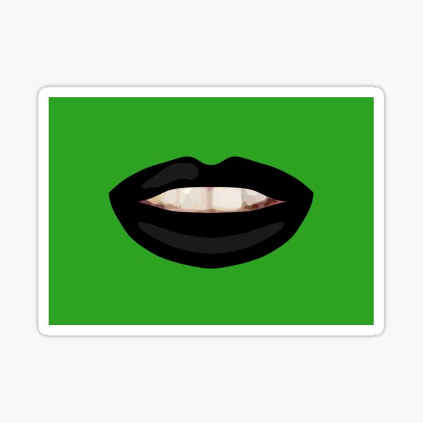 Mouth Teeth Smile Black Lips Green Bg Sticker