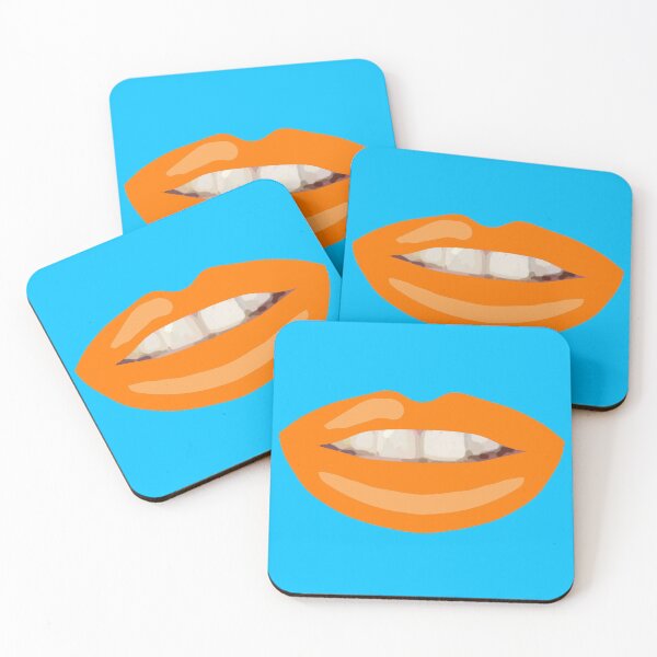 Item preview, Mouth Teeth Smile Orange Lips Blue Bg designed and sold by joanstratton.
