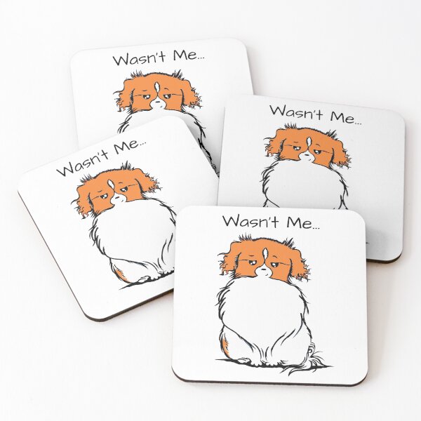 Item preview, Wasn't Me, a Tibbie Tales Comic Funny Tibetan Spaniel Dog Design designed and sold by Monica C. Webster.