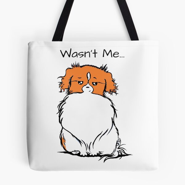 Item preview, Wasn't Me, a Tibbie Tales Comic Funny Tibetan Spaniel Dog Design designed and sold by Monica C. Webster.