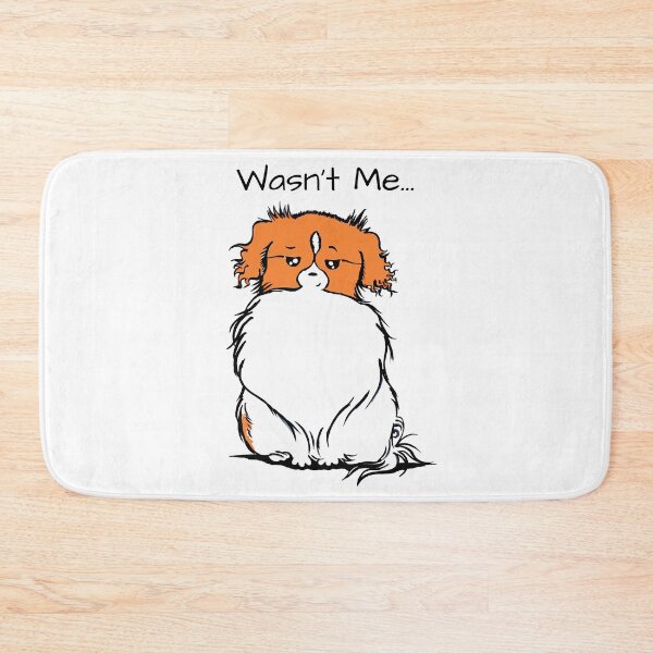 Item preview, Wasn't Me, a Tibbie Tales Comic Funny Tibetan Spaniel Dog Design designed and sold by Monica C. Webster.