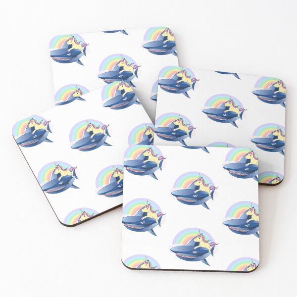 Item preview, Unicorn, Riding, Shark, rainbow designed and sold by Birdtheman12345.