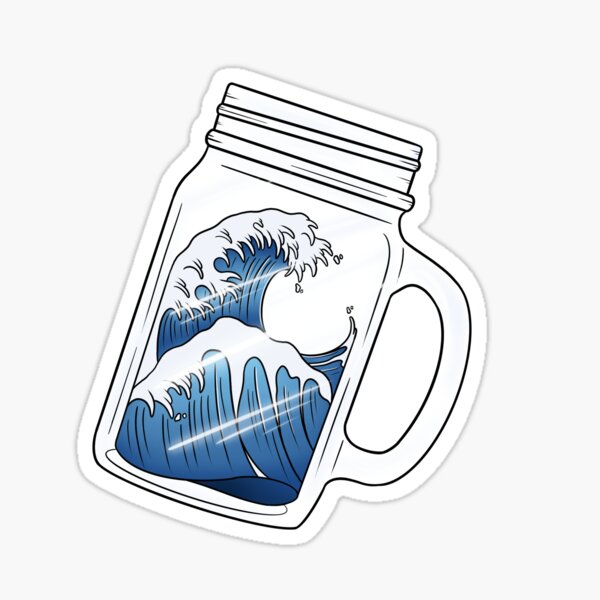 Mason Jar Wave Sticker