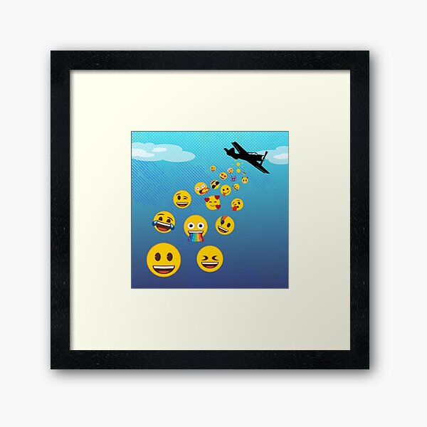 paracaidismo emoji Lámina enmarcada