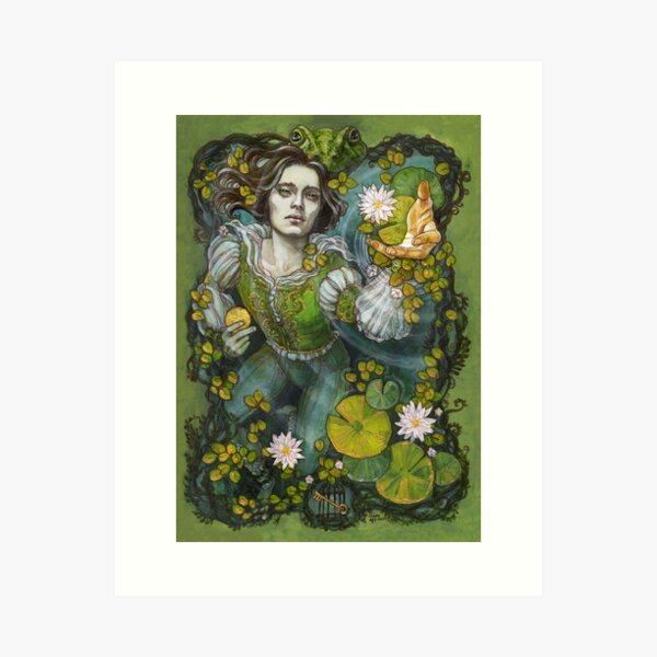 Kiss A Frog And Get A Prince Funny Frog Gift Art Print by Thomas