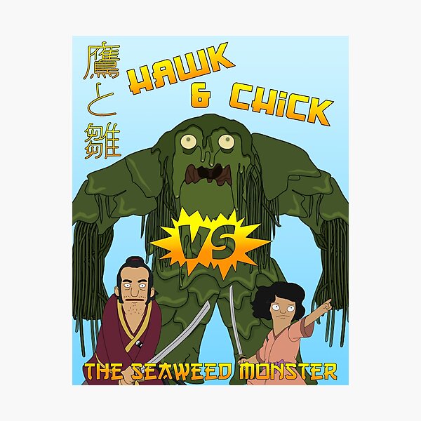 Item preview, Hawk and Chick VS the Seaweed Monster designed and sold by bookishkate.