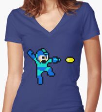 Blue Bomber Women's Fitted V-Neck T-Shirt