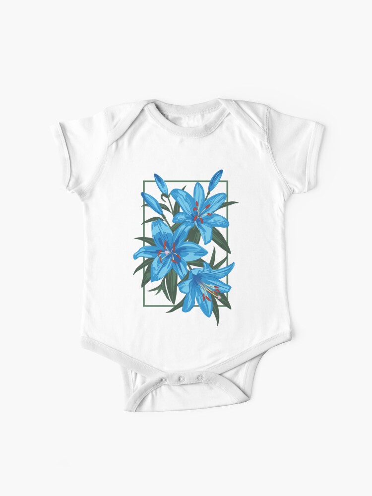 Body para bebé «Azucenas Azules. Ilustración de la flor» de lents |  Redbubble