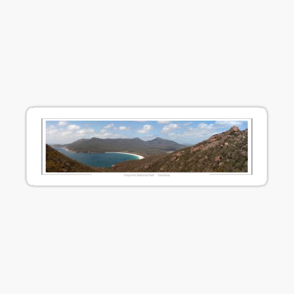 Item preview, Coles Bay Tasmania Australia Freycinet National Park. View across Wineglass Bay. Panorama. designed and sold by Richard Wareham.