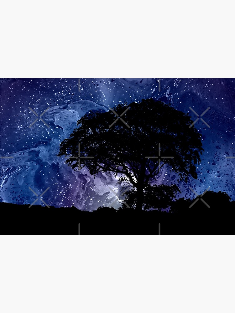 Nightfall: Twilight scenery, trees, sky, stars by kerravonsen