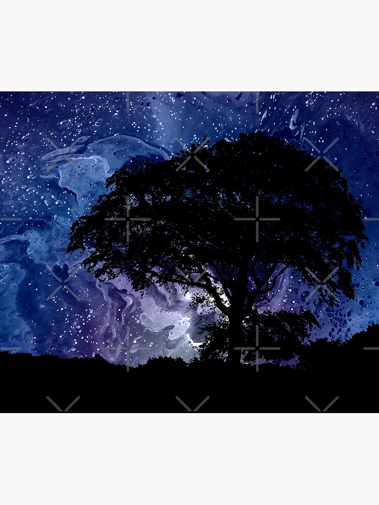 Nightfall: Twilight scenery, trees, sky, stars by kerravonsen